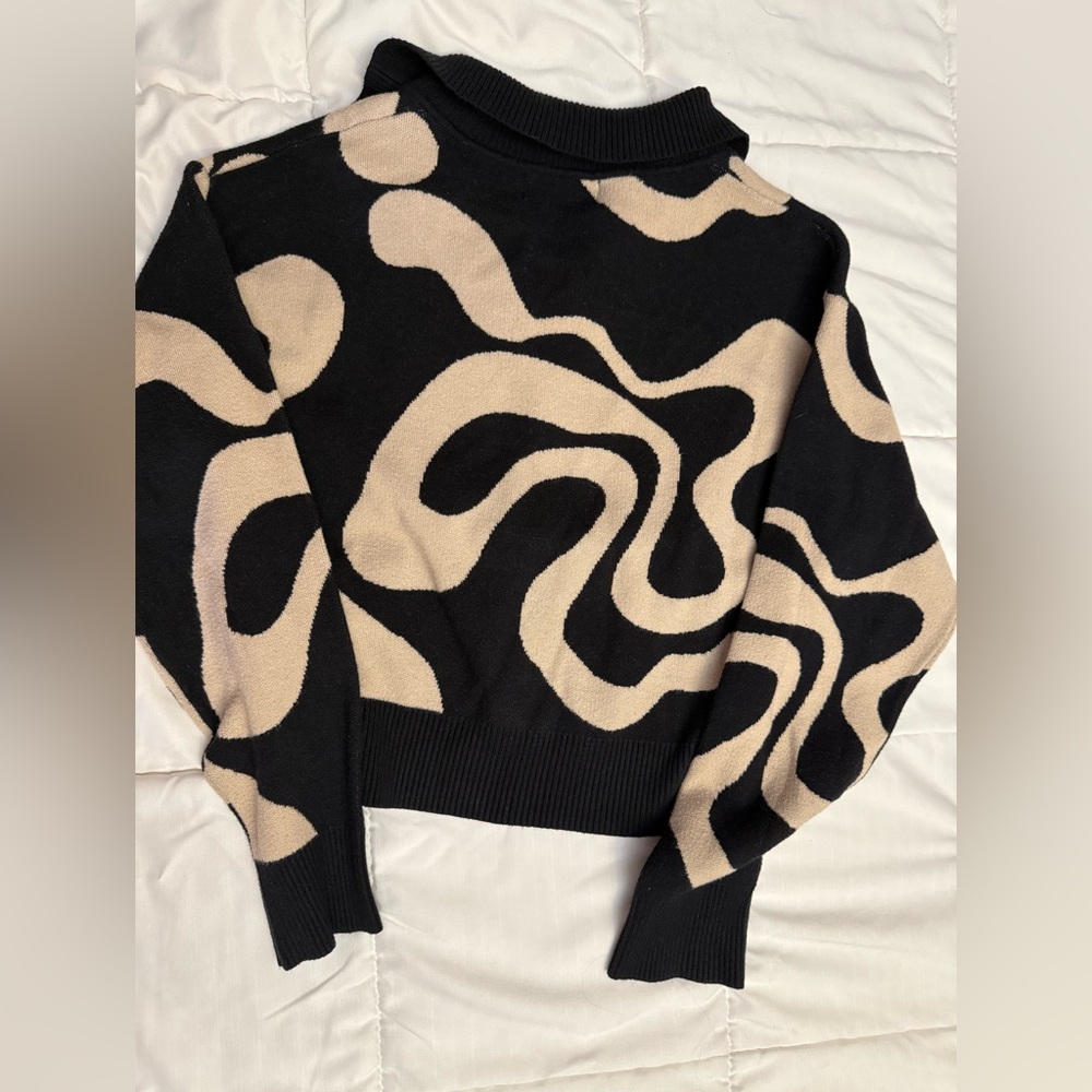 Cider Black and Cream Wide Leg Pants and Top set - Picture 4 of 5